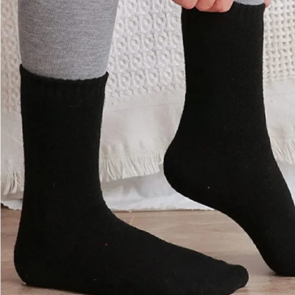 Black Merino Wool Blend Socks